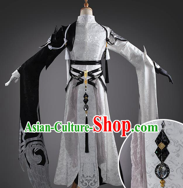 Traditional Chinese Cosplay Swordswoman Dress Ancient Taoist Nun Costume for Women