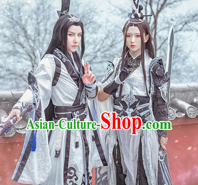 Traditional Chinese Cosplay Swordswoman Dress Ancient Taoist Nun Costume for Women