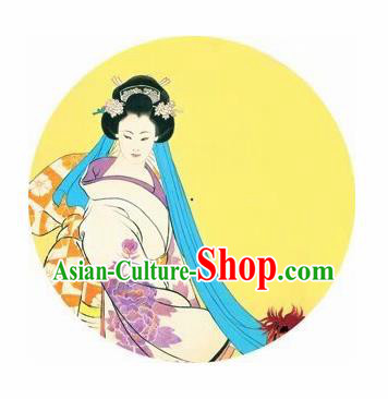 Japanese Handmade Printing Kimono Geisha Yellow Oil Paper Umbrella Traditional Dance Umbrellas