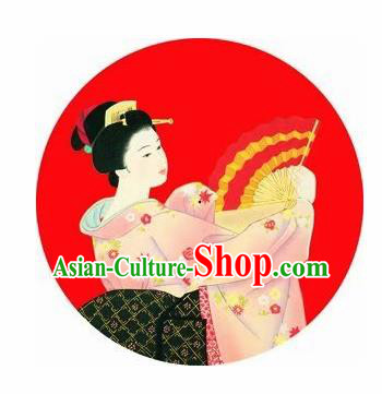 Japanese Handmade Printing Pink Kimono Geisha Oil Paper Umbrella Traditional Dance Umbrellas