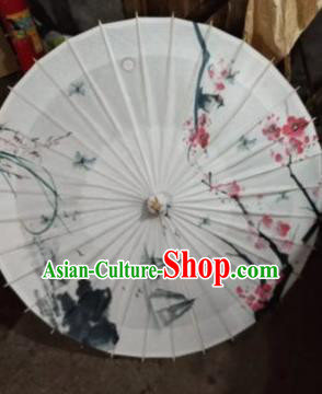 Chinese Handmade Ink Painting Orchid Plum Oil Paper Umbrella Traditional Umbrellas