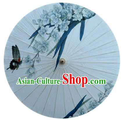 Chinese Classical Dance Ink Painting Flowers Butterfly Handmade Paper Umbrella Traditional Decoration Umbrellas