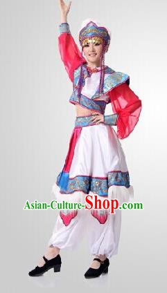 Traditional Chinese Mongol Nationality Princess Dress Ethnic Minority Folk Dance Costume for Women