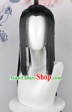 Traditional Chinese Cosplay Swordsman Wigs Sheath Ancient Taoist Chignon for Men