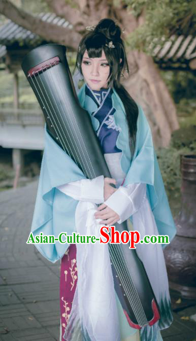 Traditional Chinese Cosplay Swordswoman Dress Ancient Drama Fairy Princess Costumes for Women