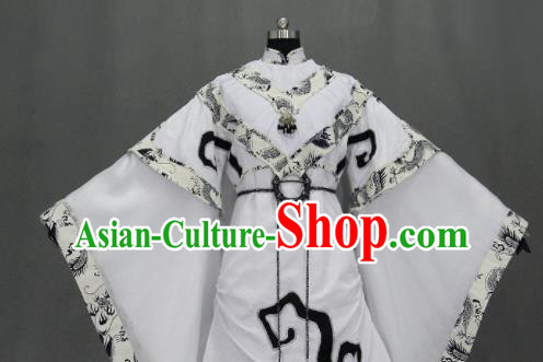 Traditional Chinese Cosplay Court Princess White Dress Ancient Drama Female Swordsman Costumes for Women