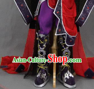 Customize Chinese Traditional Cosplay Evil Prince Purple Costumes Ancient Swordsman Clothing for Men
