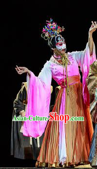 Chinese Drama Prince of Lanling Ancient Court Lady Dress Stage Performance Dance Costume and Headpiece for Women