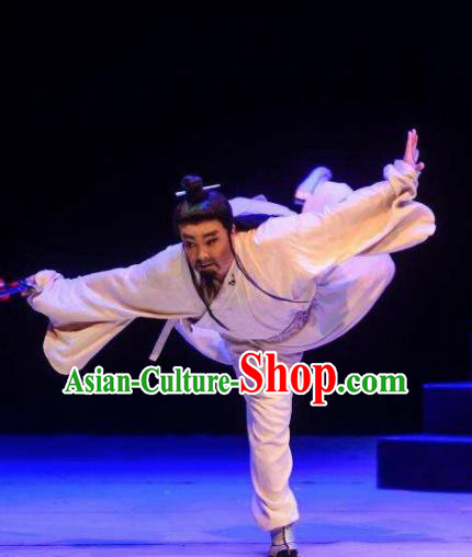 Chinese Drama Guangling Verse Ancient Jin Dynasty Old Scholar Clothing Stage Performance Dance Costume for Men