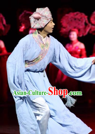 Chinese Impression of Suzhou Ancient Scholar Clothing Stage Performance Dance Costume for Men