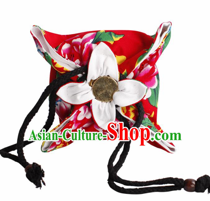 Traditional Chinese Ancient Termofor Cover Phoenix Pattern Red Cloth Bag