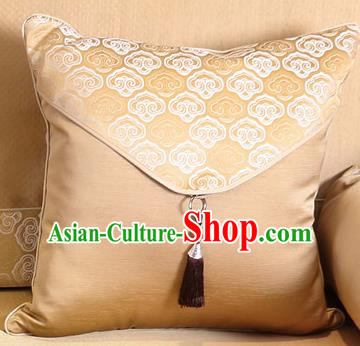 Traditional Chinese Home Decoration Accessories Cloud Pattern Golden Brocade Pillow Cover