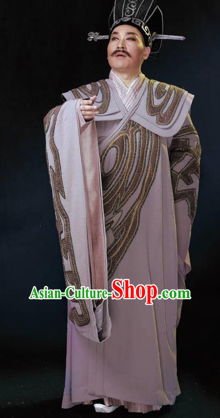 Chinese King Zhuang of Chu Ancient Spring and Autumn Period Minister Clothing Stage Performance Dance Costume for Men