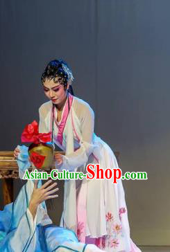 Sunsets Chinese Classical Dance White Dress Stage Performance Dance Costume and Headpiece for Women