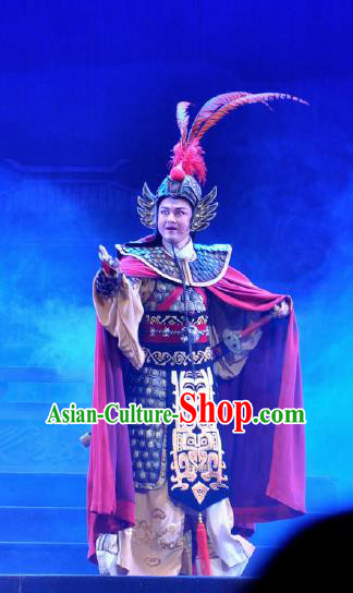 Chinese Shaoxing Opera Bronze Swallow Terrace Young General Clothing Stage Performance Dance Costume for Men