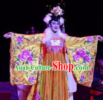 Ganzhou Musical Dance Chinese Ancient Queen Dress Stage Performance Dance Costume and Headpiece for Women