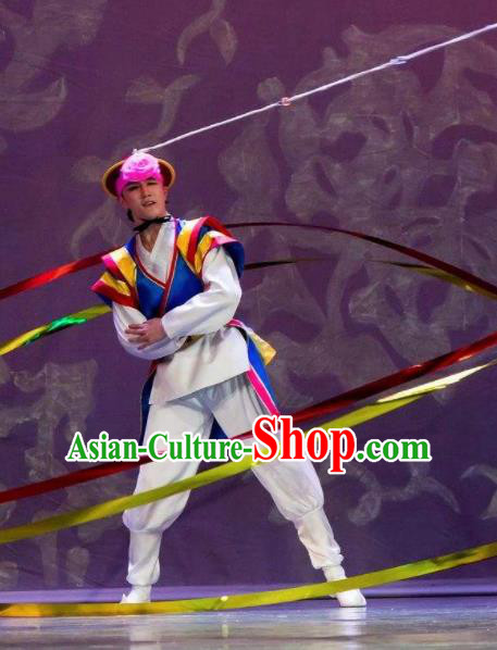 Chinese Traditional Korean Nationality Elephant Hat Dance Clothing Stage Performance Dance Costume for Men