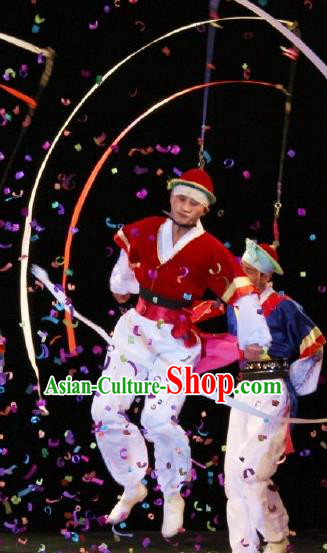 Chinese Traditional Korean Nationality Xiangmao Elephant Hat Dance Clothing Stage Performance Dance Costume for Men
