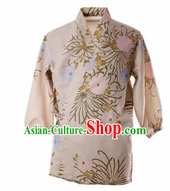 Traditional Japanese Printing Chrysanthemum Shirt Kimono Asian Japan Costume for Men