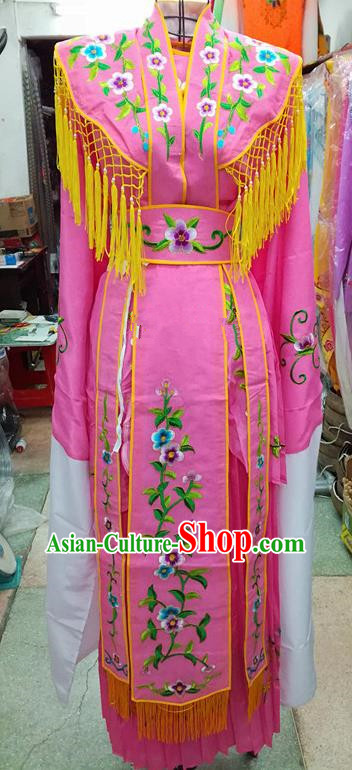 Chinese Traditional Beijing Opera Young Lady Costume Peking Opera Diva Rosy Dress for Adults