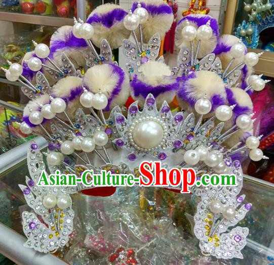 Chinese Traditional Beijing Opera Magic Warriors Phoenix Coronet Head Ornaments Hat Hair Accessories for Adults