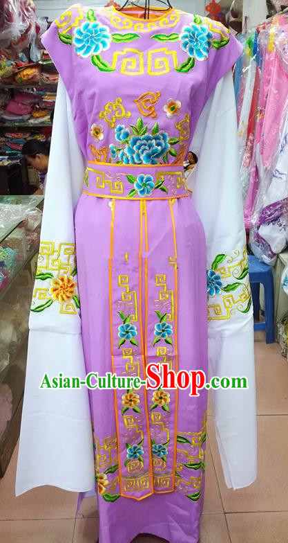 Chinese Traditional Beijing Opera Nobility Childe Costume Peking Opera Niche Lilac Robe for Adults