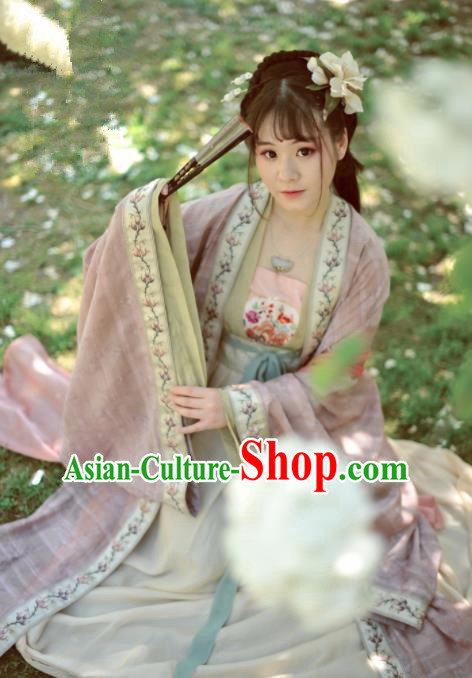 Chinese Ancient Peri Princess Hanfu Dress Tang Dynasty Imperial Concubine Historical Costumes Complete Set