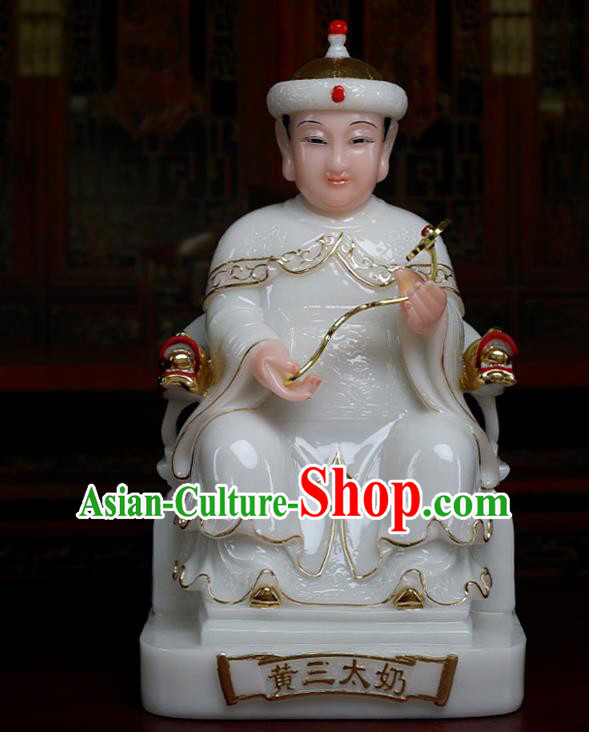 Chinese Traditional Religious Supplies Feng Shui White Goddess Statue Taoism Decoration
