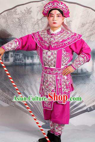 Chinese Traditional Beijing Opera Takefu Rosy Costume Ancient Swordsman Clothing