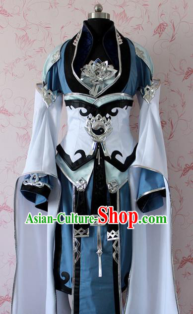 Chinese Ancient Swordswoman Peri Costume Traditional Cosplay Princess Dress for Women