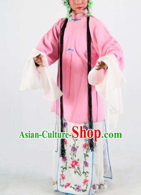 Traditional Chinese Beijing Opera Children Costume Peking Opera Diva Pink Cloak for Kids