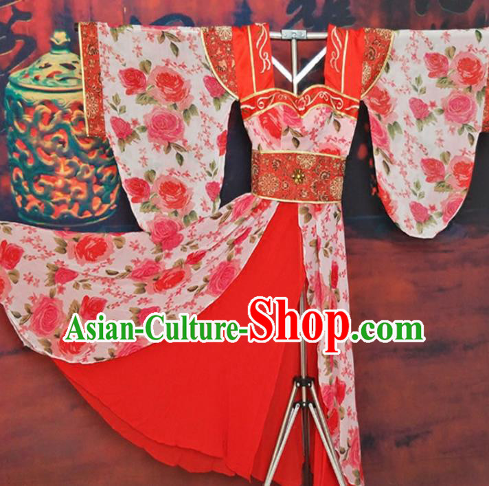 Traditional Chinese Tang Dynasty Princess Hanfu Dress Ancient Imperial Consort Historical Costume for Women