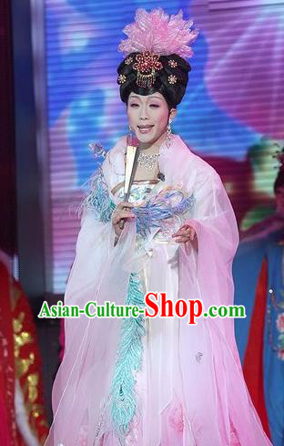 Traditional Chinese Tang Dynasty Imperial Consort Pink Embroidered Dress Ancient Imperial Concubine Historical Costume
