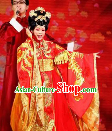 Traditional Chinese Ancient Tang Dynasty Imperial Concubine Yang Red Historical Costume Complete Set