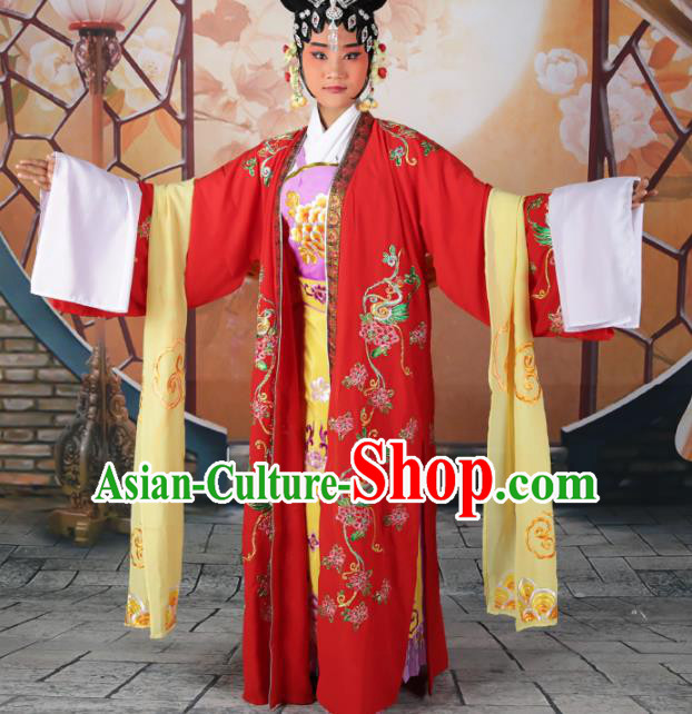 Traditional Chinese Beijing Opera Empress Costume Peking Opera Queen Red Dress