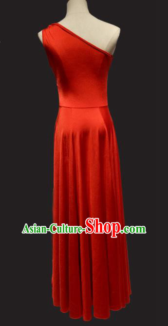 Professional Modern Dance Costume Catwalks Stage Performance Red Dress for Women