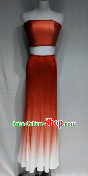 Traditional Chinese Classical Dance Costume China Peacock Dance Red Dress for Women