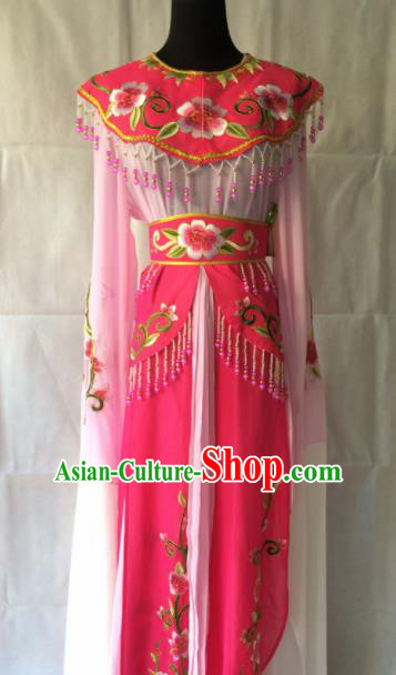 Traditional Chinese Beijing Opera Diva Peri Costume Ancient Princess Rosy Hanfu Dress for Women