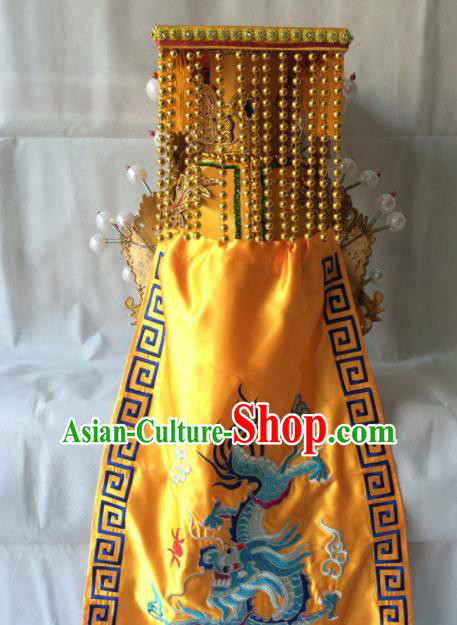 Asian Chinese Beijing Opera Emperor Headwear Ancient Royal Highness Hat for Men
