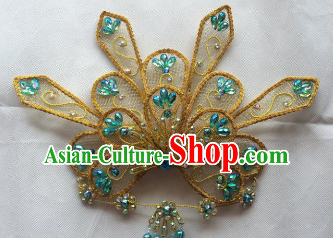 Asian Chinese Beijing Opera Hair Accessories Golden Hair Clip Ancient Princess Hairpins for Women