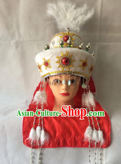 Asian Chinese Beijing Opera Actress Hair Accessories Ancient Hui Ethnic Princess Hat for Women