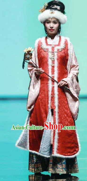 Traditional Chinese Ancient Ming Dynasty Young Mistress Winter Historical Costume Complete Set