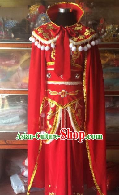 Traditional Chinese Beijing Opera Diva Costume Ancient Imperial Concubine Red Dress for Women