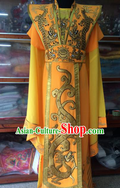 Traditional Chinese Beijing Opera Emperor Costume Peking Opera Imperator Yellow Clothing