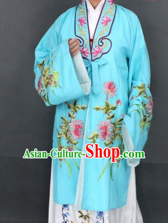 Traditional Chinese Beijing Opera Actress Costume Ancient Nobility Lady Blue Dress for Women