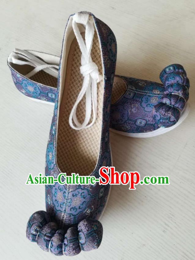 Asian Chinese Traditional Shoes Ancient Song Dynasty Wedding Navy Shoes Hanfu Shoes for Women