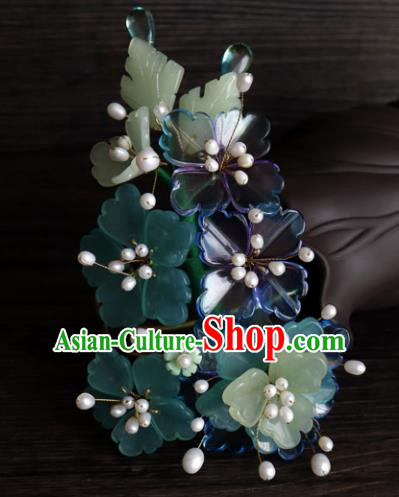 Chinese Ancient Palace Hair Accessories Traditional Classical Flowers Hair Claw for Women