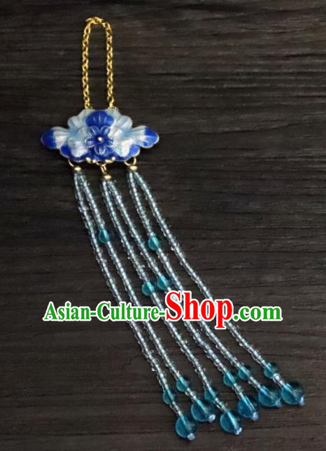 Chinese Ancient Palace Jewelry Accessories Traditional Classical Blueing Lotus Brooch for Women