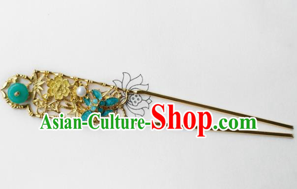 Chinese Ancient Palace Hair Accessories Traditional Classical Blueing Hairpins for Women