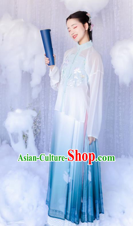 Chinese Ancient Nobility Lady Hanfu Dress Traditional Ming Dynasty Historical Costume for Women
